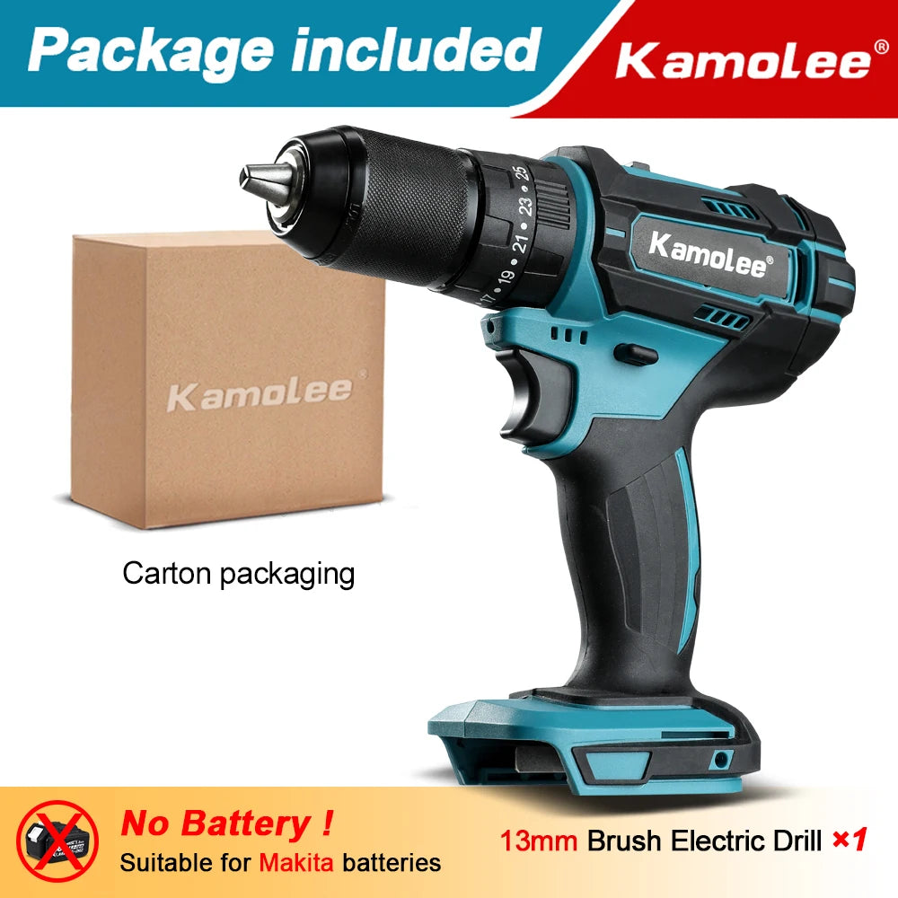 Kamolee Cordless Impact Drill for Makita 18V – 13mm/10mm Chuck