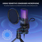 RGB Gaming Condenser Microphone – Desktop USB Mic for PC, Streaming & Recording