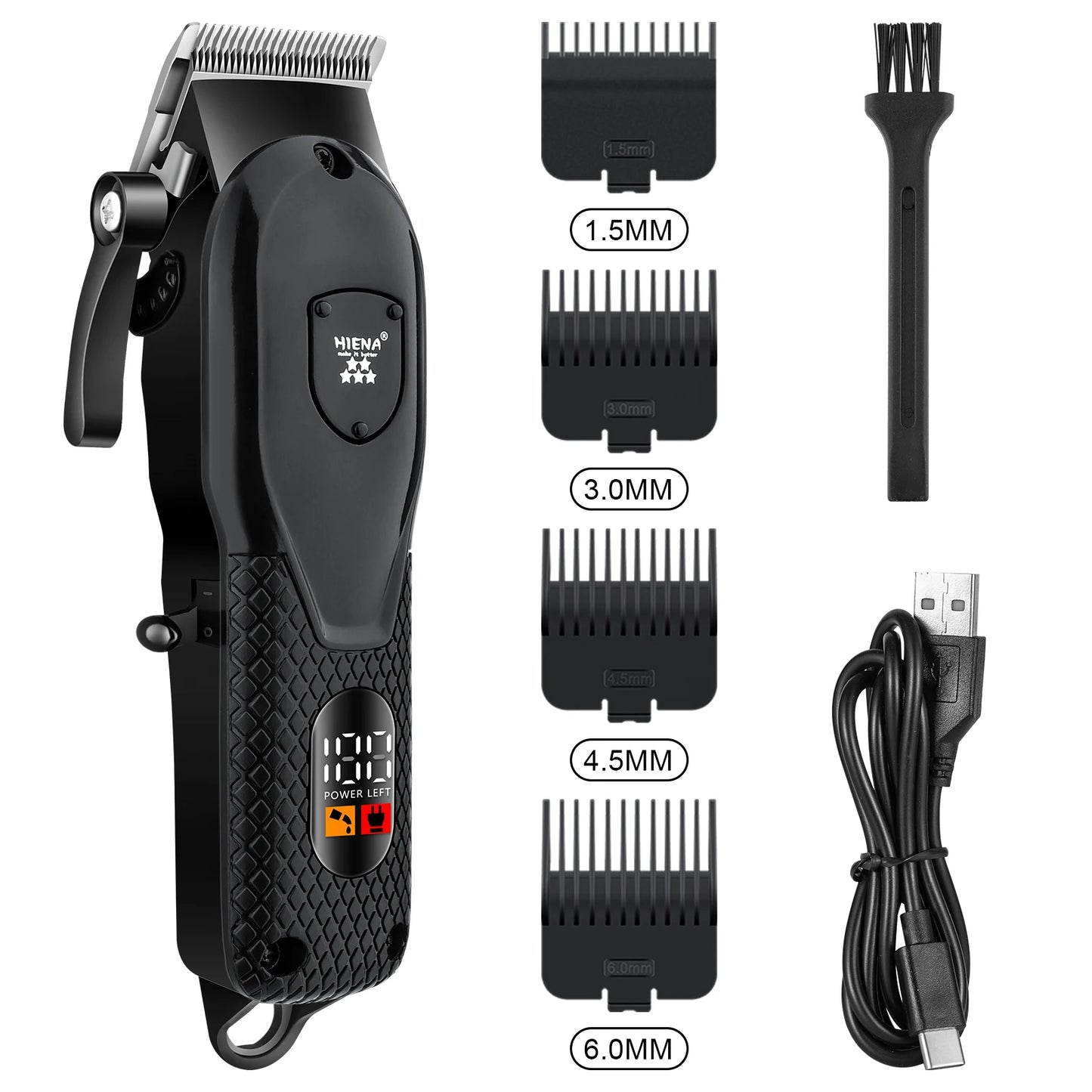 HIENA Professional Hair Clipper – Electric Trimmer & Shaver for Men