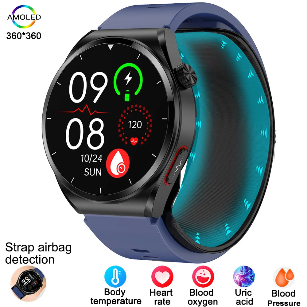 Smart Watch 2025 New For huawei Airbag air Pump ECG Blood Pressure watch Uric Acid  Lipids health mens waterproof