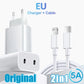 40W Dual USB C PD Fast Charger for iPhone 15 14 13 Pro Max iPad Air USB-C Type C Phone