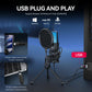RGB Gaming Condenser Microphone – Desktop USB Mic for PC, Streaming & Recording