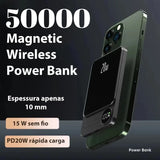 2025 New PD22.5W Super Fast Charging 10000 MAh Mini Ultra-thin Magnetic Wireless Power Bank Digital Display Mobile Power Supply