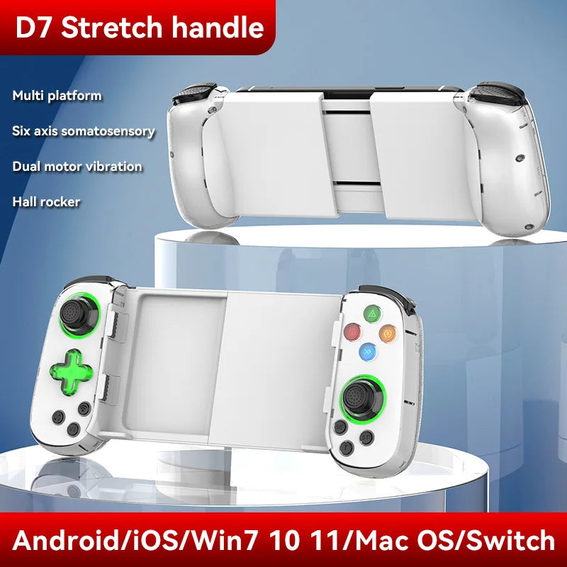 Hot Sale BSP D8 RGB Tablet Controller Wireless Handle For Switch Game Bluetooth Stretching Joystick For P3 P4 Android IOS Gamepa