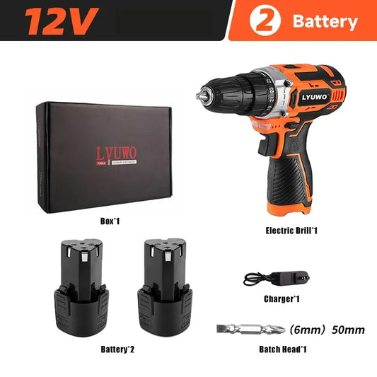 LYUWO 12V/20V Cordless Lithium-Ion Charging Drill – Portable Power Tool