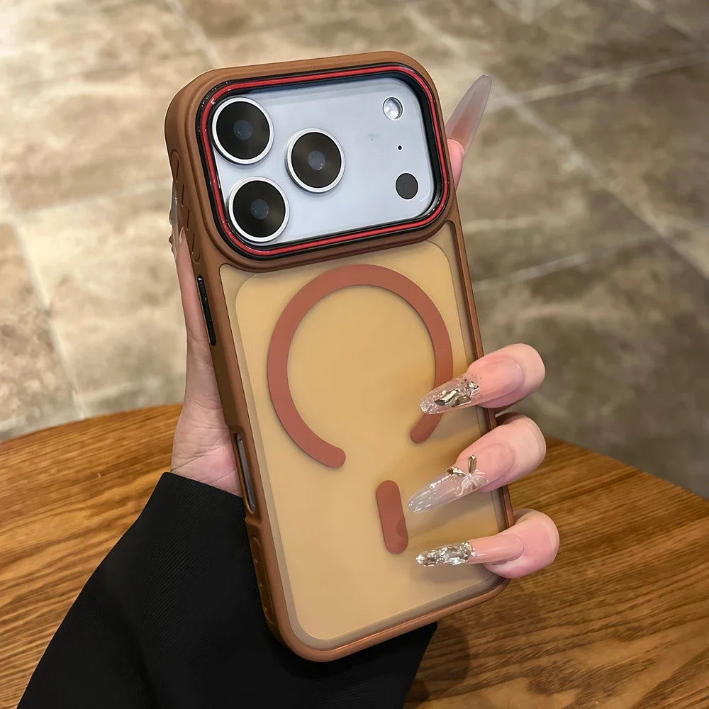 17 ProMax Original Anti-skid Bumper Magsafe Case for iPhone 16 15 14 13 Pro Max Plus 17Air PC TPU Armor Magnetic For 17Pro