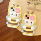 For iPhone 16 Pro Max 11 12 13 Mini 14 15 Plus X XS XR 7 8 SE 2020 Cute Bee Hello Kitty 3D Cartoon Silicone Phone Case Cover