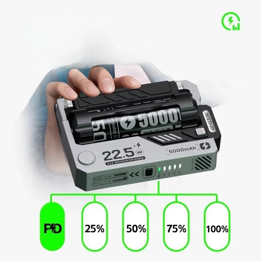 20000mAh Power Bank Removable Replaceable Battery Pack 22.5W Fast Charging External for iPhone Samsung Huawei