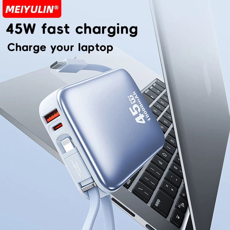 For Laptop 20000mAh 45W Power Bank 10000mAh USB C Cable Fast Mobile External Battery For iPhone Samsung Xiaomi