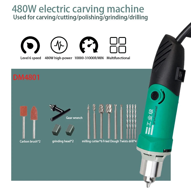 OCSE Engraver Drill  Variable Speed Rotary Tool  Mini Engraving Drill  Flexible Shaft Drill  Dremel Style Rotary Tool  Electric Engraving Machine  DIY