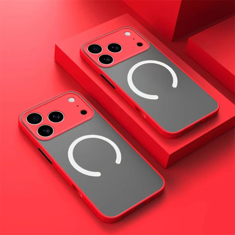 Matte Magnetic For Magsafe Wireless Charge Phone Cases For iPhone 17 16 15 14 13 11 12 Pro Max Plus XS Max XR X Air Armor