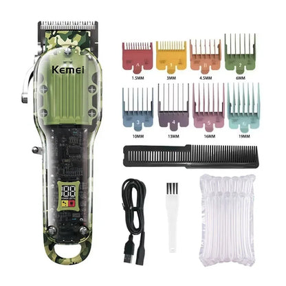 Kemei KM-2379 Transparent Clipper Kit – Rechargeable Trimmer & Waterproof Shaver Set