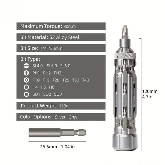 VMAN 18-in-1 Magnetic Screwdriver Set – Compact & Portable for Multiple Applications
