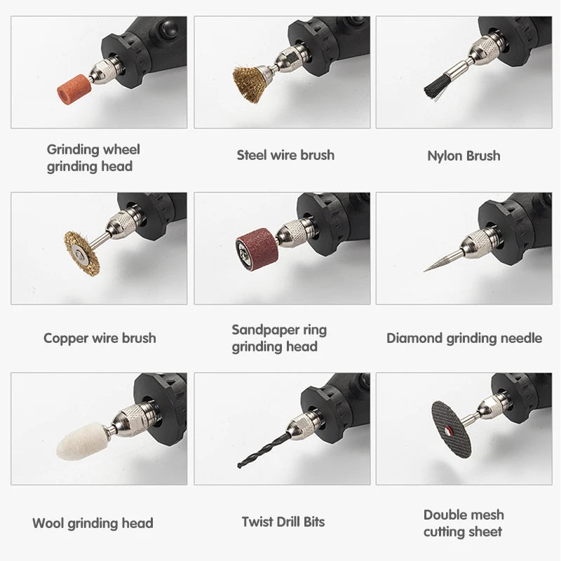 180W Mini Electric Drill Engraver – Variable Speed Rotary Tool with Accessories