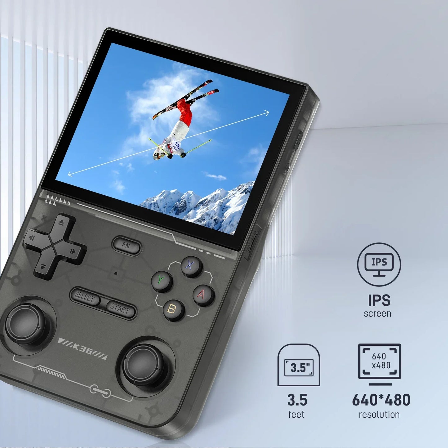 GAMINJA K36 Handheld Game Console – 3.5" IPS Screen, 64GB Memory, Classic Portable Open-Source Gaming