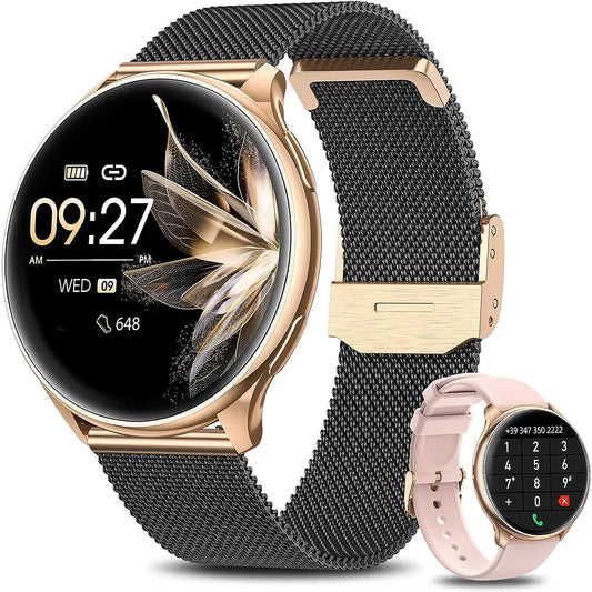 Feminine 1.39'' HD Smart Watch with Menstrual Cycle Tracker Heart Rate & Sleep Monitor IP67 Waterproof Fitness for Women