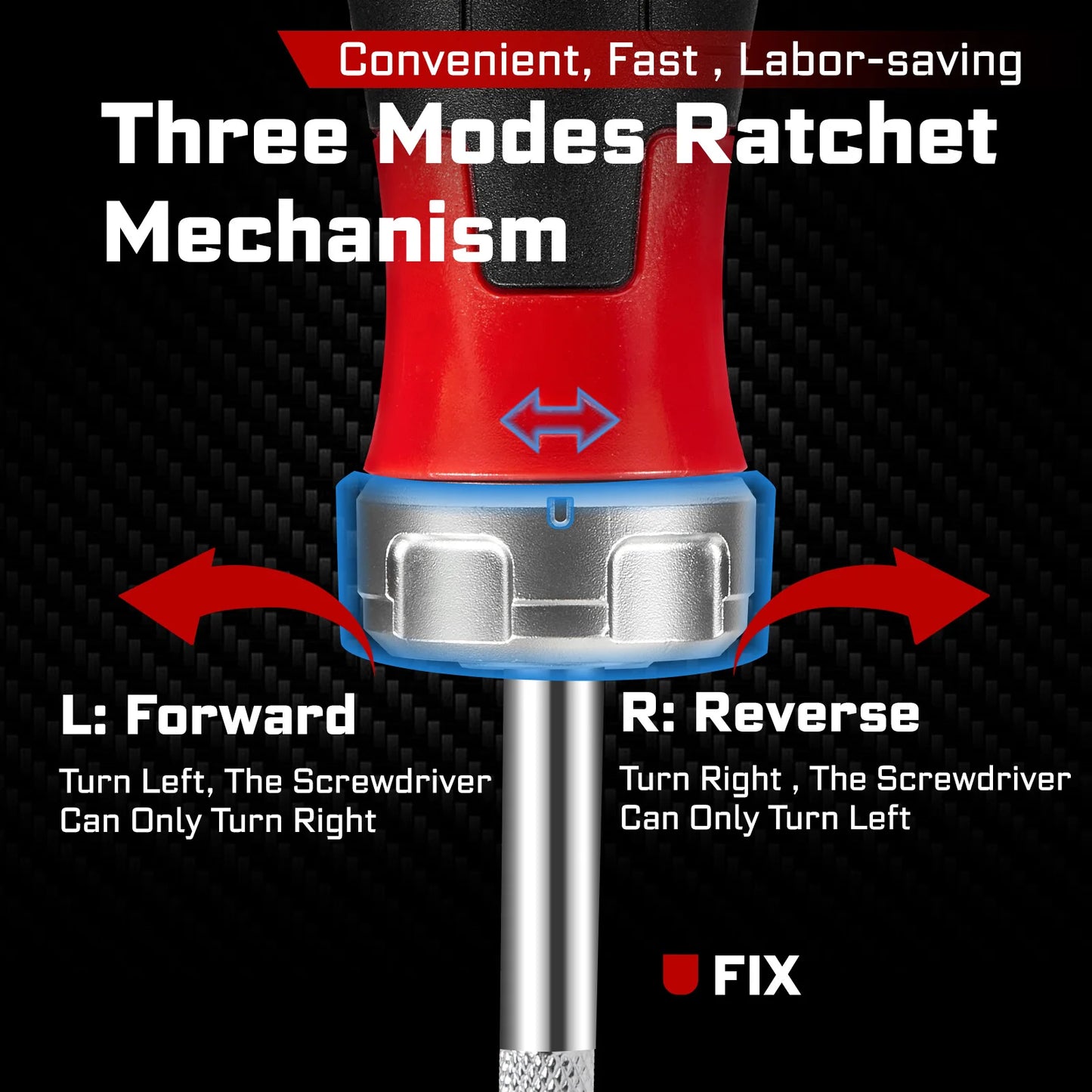 GEINXURN 1-Piece Ratcheting Screwdriver Handle, 12-in-1 Magnetic , Quick-Load,with Eva Foam Storage Tray