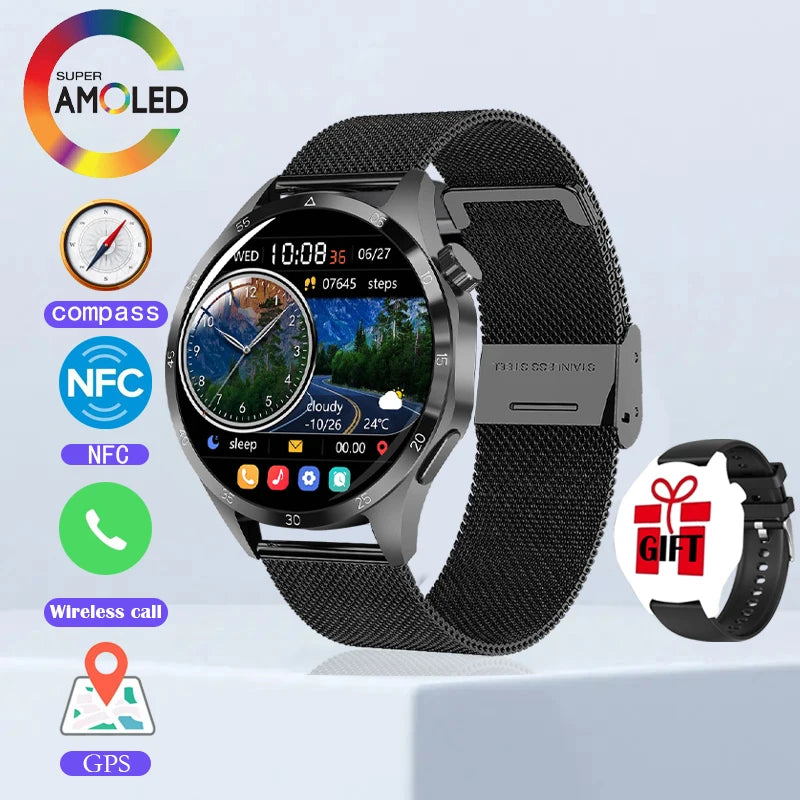 2025 new men's smart watch Bluetooth call AI voice 100+ sports mode ip68 waterproof heart rate monitoring NFC used in Huawei 4PR