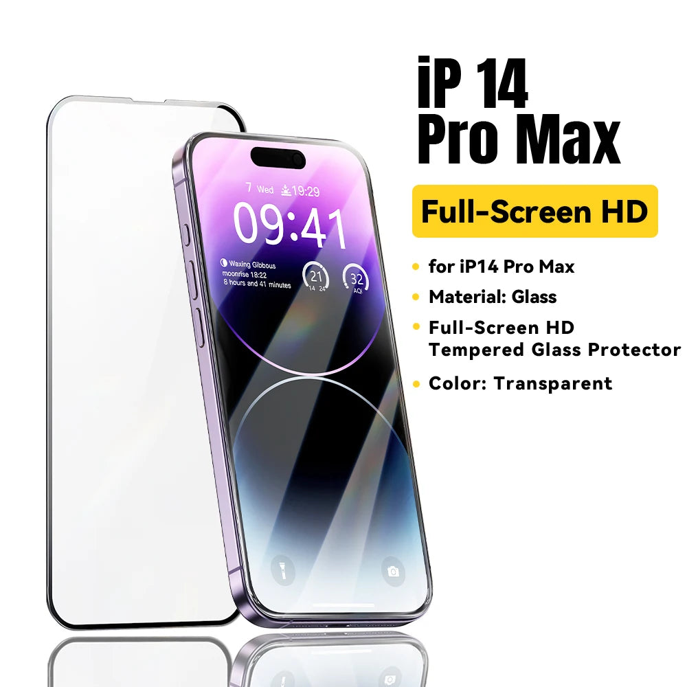 Essager Screen Protector for iPhone 16 15 14 13 Pro Max Plus 2Pcs HD Drop-proof And Dust-proof Tempered Glass Film Transparent
