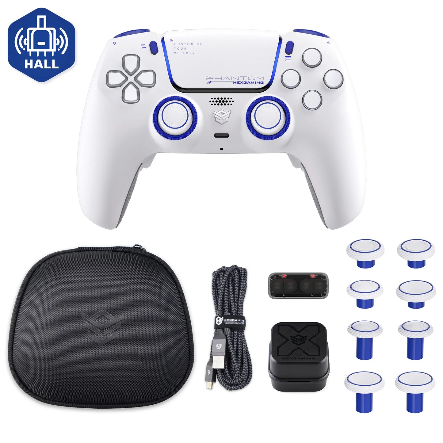 HEXGMING PHANTOM Wireless Bluetooth Hall Joystick Controller for PS5, PC & Steam