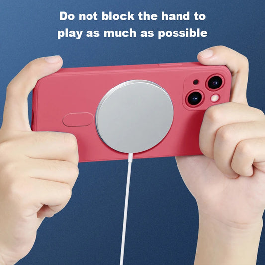 Magsafe Magnetic Wireless Charging Soft Liquid Silicone Phone Case For IPhone 16 Pro Max 14 13 12 11 15 Pro Max Mini Back