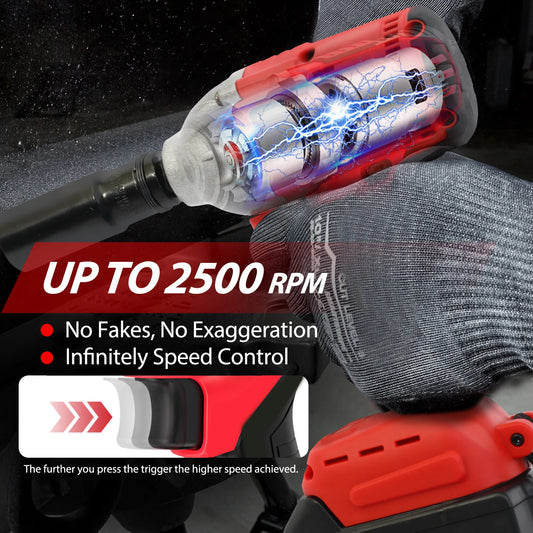 1000N.m Brushless Cordless Impact Drill Wrench – 20V, 1500mAh Battery