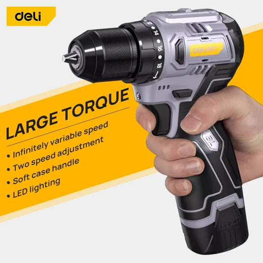 Deli Brushless Cordless Electric Drill – Mini Screwdriver 16.8V Lithium-Ion