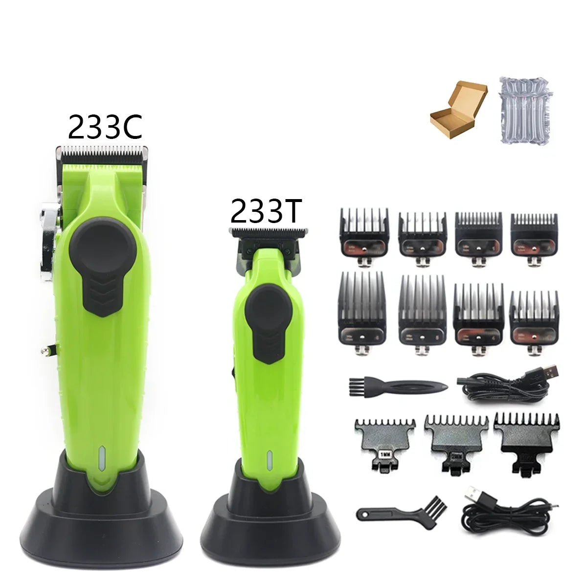 Professional T-Blade Hair Trimmer – USB Charging Base, DLC Blade, Beard & Hair Cutter