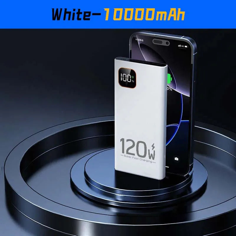 100000mAh High Capacity Power Bank 140W Super Fast Charging  Portable Battery For iPhone Samsung Huawei Xiaomi