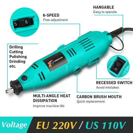 110V/220V Mini Electric Drill Grinder & Engraver