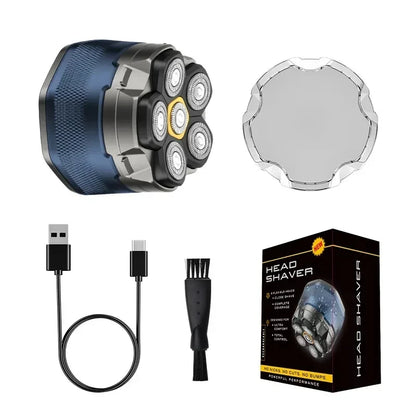 Tinsol 6D Titanium Electric Head Shaver – Magnetic Waterproof Razor for Bald Men