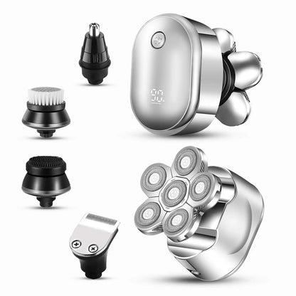 5-in-1 Men’s Electric Head Shaver – Rechargeable Waterproof Razor for Bald Head & Beard