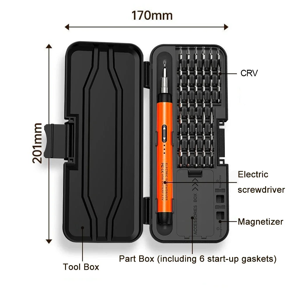 Rechargeable Electric Precision Screwdriver Set – Wireless Mini Power Tool Kit for Mobile & PC Repair