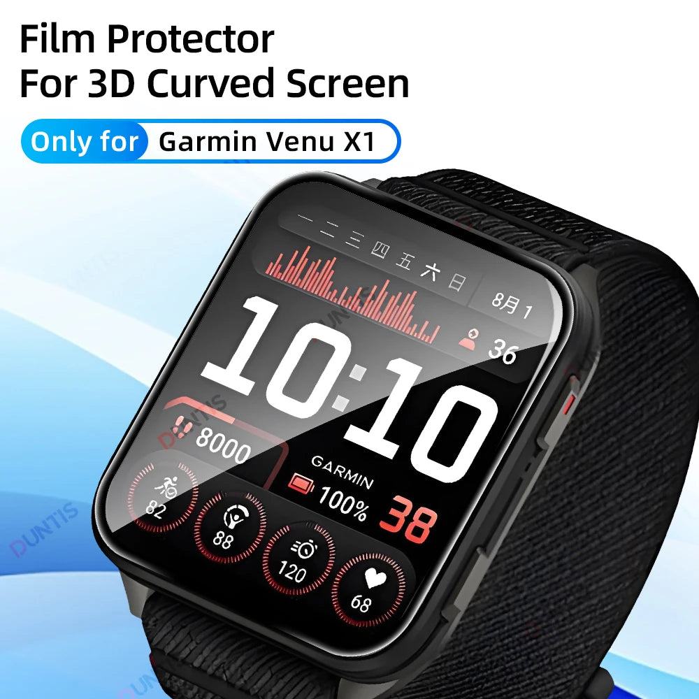 Screen Protector for Garmin Venu X1 3D Curved Screen Protector Ultra-HD Full Coverage Protective Film Accessories (Not Glass)
