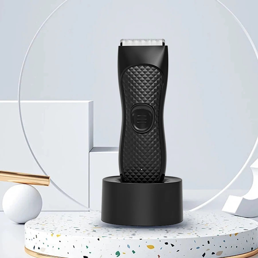 Cordless Waterproof Groin Hair Trimmer – Personal Electric Body Shaver for Men