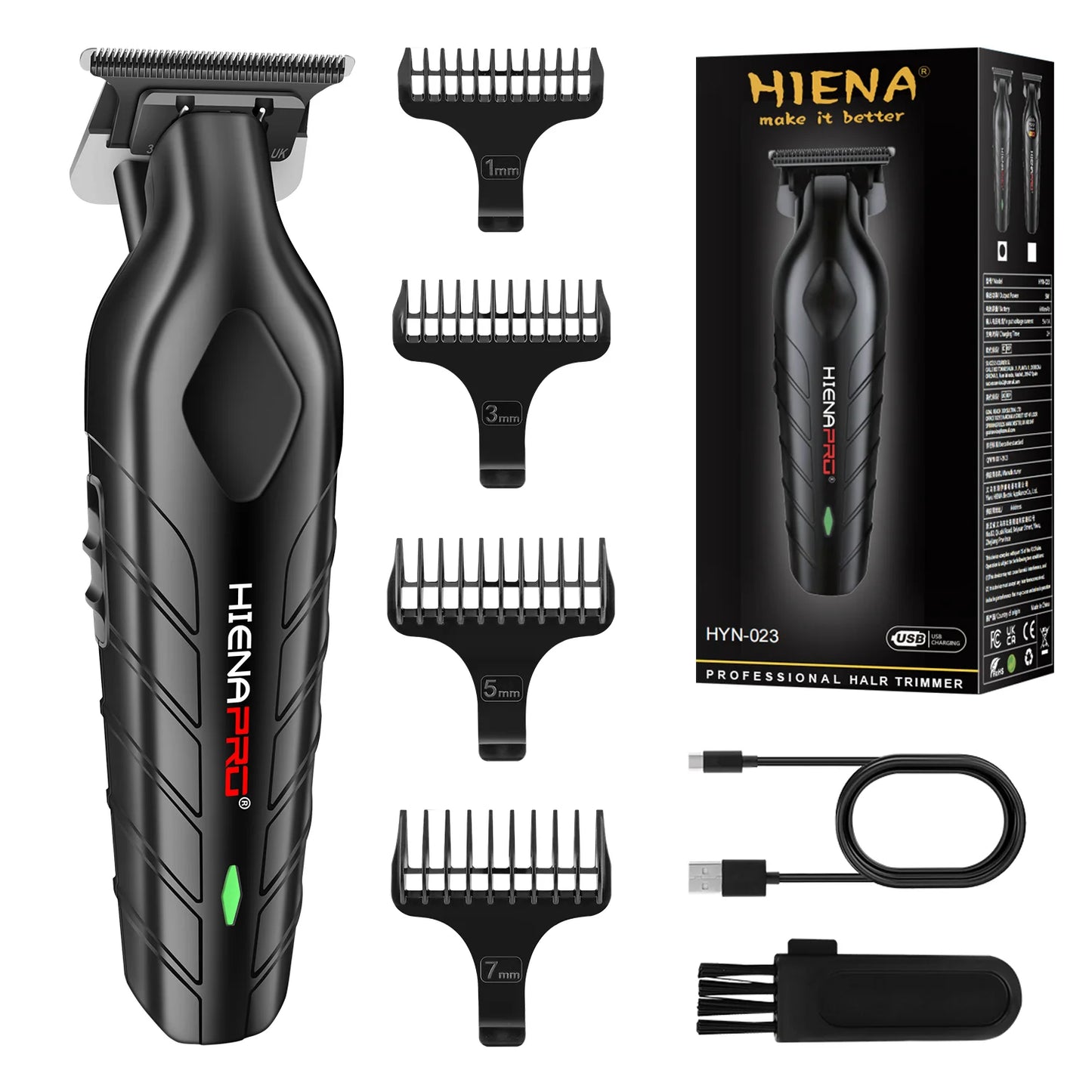 HIENA Professional Electric Hair Clipper – Rechargeable Beard Trimmer & Men’s Shaver Kit
