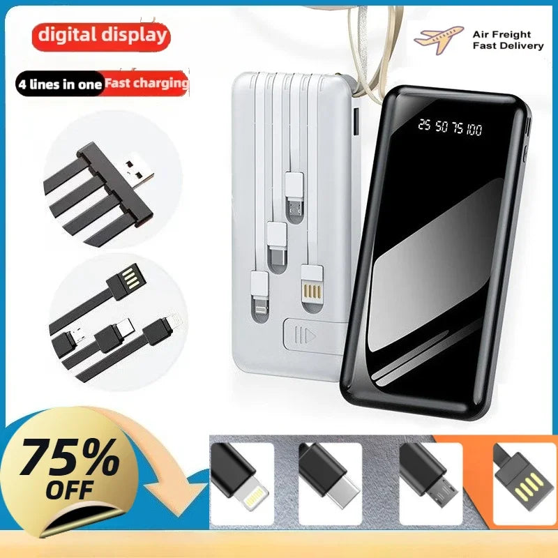 2025 New 20000mAh Power Bank External Battery Large Capacity Fast Charging Portable for Samsung IPhone Xiaomi x