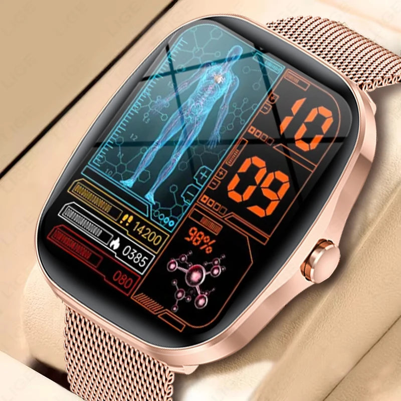 LIGE 2025 Men Smart Watch Women Health Monitor Bluetooth Call Sports Fitness Waterproof Physical Health Ladies Gifts