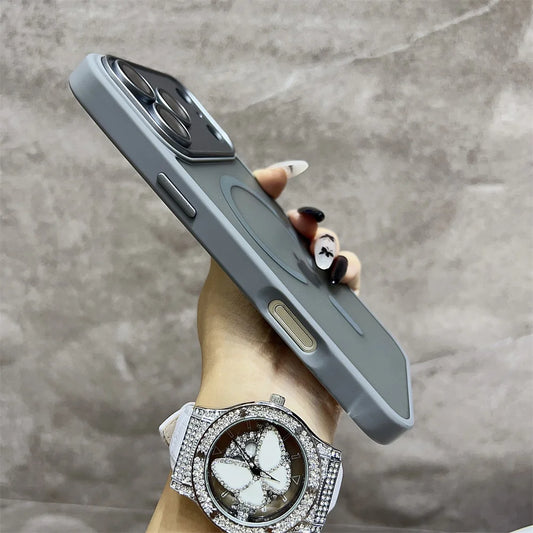 Matte Magnetic Translucent  Wireless Charge Phone Case For iPhone 17 Air 16 15 14 13 12 11 17 Pro Max Magsafe Must-Cover