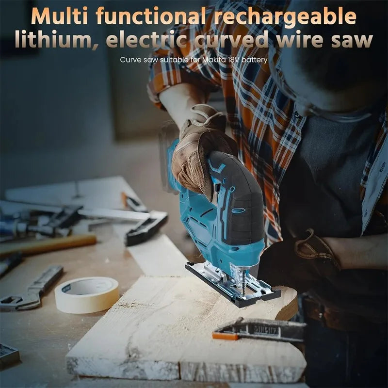 Cordless Jig Saw for Makita 18V-21V – LED & Infrared Cutting Assist (No Battery)