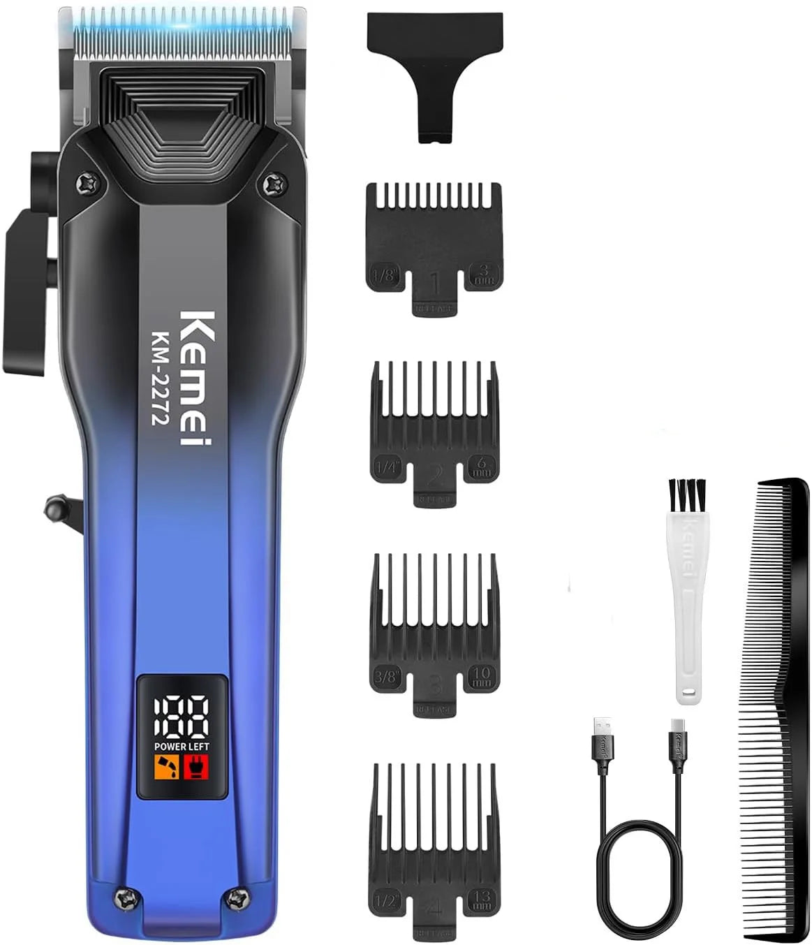 Kemei KM-2272 Professional Hair Clipper – Cordless, Rechargeable, Barber Tool