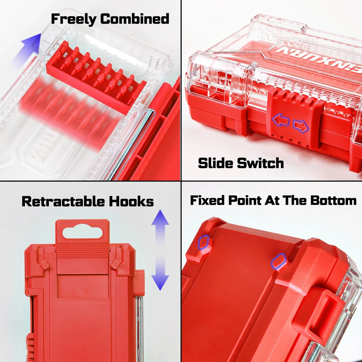 Geinxurn Impact Screwdriver Bit Set with Tough Case(Red), 27PCS S2 Steel Bit Set,2" Long  bits with 2.36
