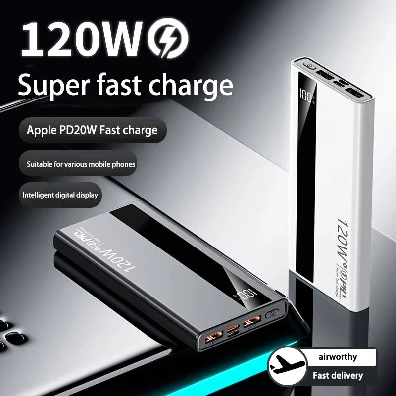 VIVO 120W 200000mAh Power Bank High Capacity Digital Display Fast Charging  Portable  For iPhone Xiaomi 2025