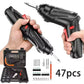 Portable Cordless Electric Screwdriver 47-in-1 – 90° Rotation with LED