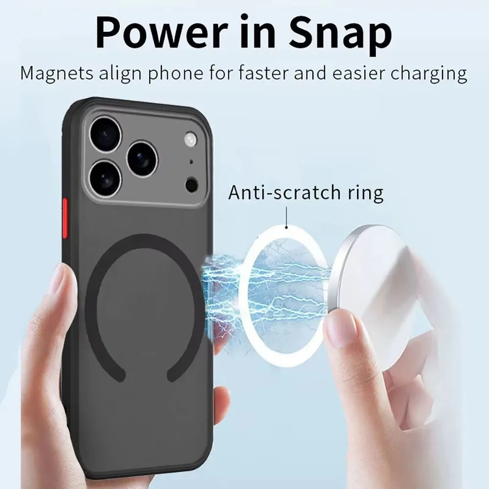 Matte Magnetic For Magsafe Wireless Charge Phone Cases For iPhone 17 16 15 14 13 11 12 Pro Max Plus XS Max XR X Air Armor