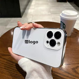 Original High Quality Plating Transparent Phone Case For IPhone 16 15 14 13 12 11 Pro Max Plus Lens Film Protection Back