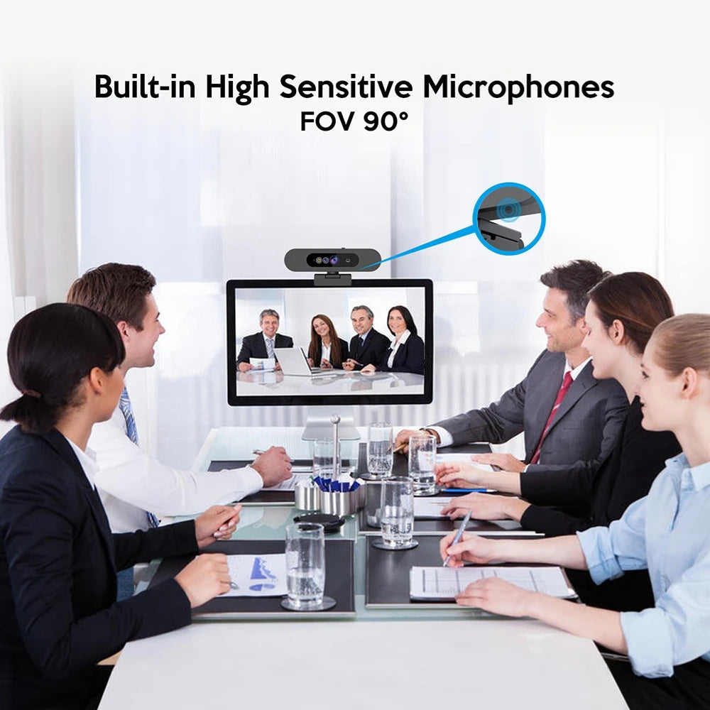 TOALLIN 1080P Webcam Windows Hello Face Recognition PC Camera with Microphone for TikTok/YouTube