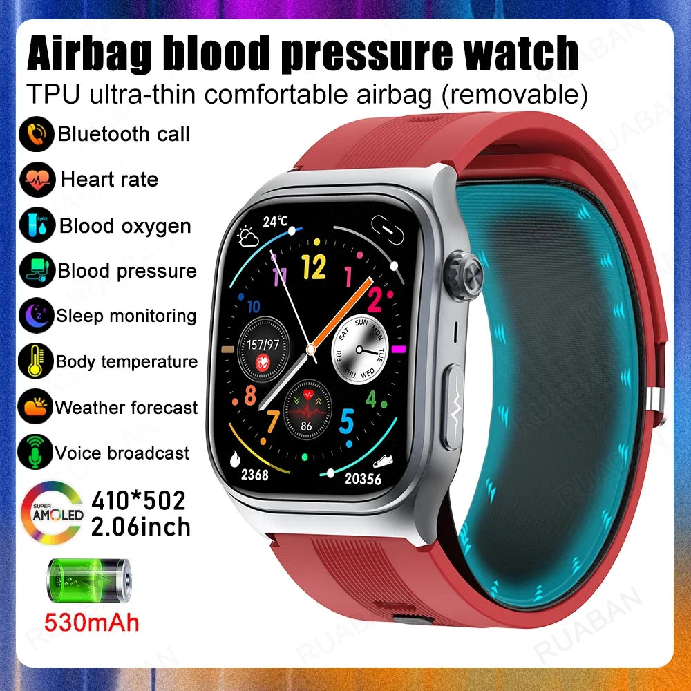 For huawei Smart Watch Men Air Pump Airbag 2025 New Ture Accurate Measure Blood Pressure health Waterproof Fitness Sport
