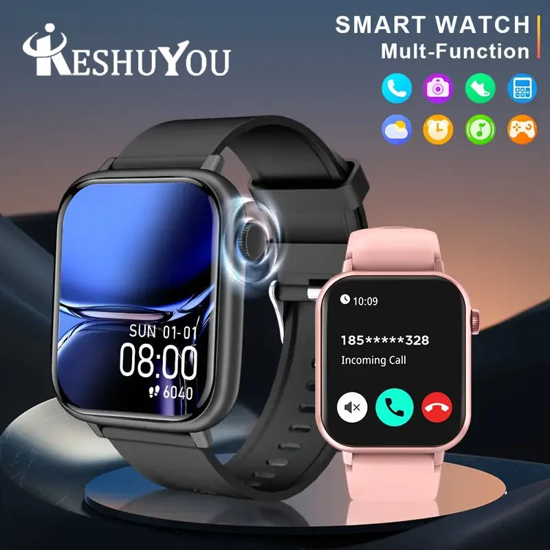 KESHUYOU 2025 New Smart Watch Bluetooth Talk Heart Rate Monitor Sports Health IP68 Waterproof