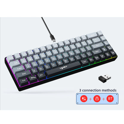 HXSJ-V200 Wireless Gaming Keyboard – 68-Key, 3-Mode (Wired/2.4G/BT), RGB Backlit, 60% Layout